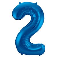 EzyDog Folie Ballon Cijfer 2 Blauw cm