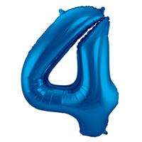 EzyDog Folie Ballon Cijfer 4 Blauw cm