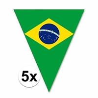 5x Braziliaanse decoratie vlaggenlijnen