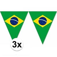 3x Braziliaanse decoratie vlaggenlijnen Multi