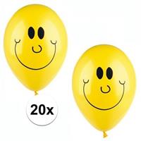 Smiley ballonnen 20 stuks Geel
