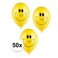 Smiley ballonnen 50 stuks Geel