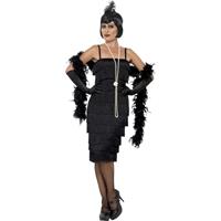 Smiffys Zwarte jaren 20 flapper jurk lang voor dames