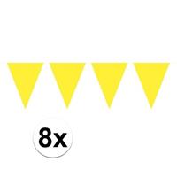 8 stuks Gele vlaggenlijnen groot 10 meter Geel