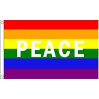 Regenboog Peace vlag 90 x 150 cm Multi