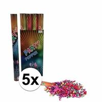 5 stuks Confetti kanonnen kleuren 60 cm