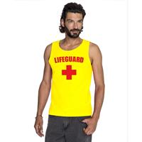 Shoppartners Sexy lifeguard/ strandwacht mouwloos shirt geel heren Geel