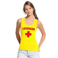 Shoppartners Sexy lifeguard/ strandwacht mouwloos shirt geel dames Geel