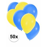 Shoppartners 50x Ballonnen geel en blauw Multi