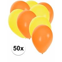 Shoppartners 50x ballonnen oranje en geel Multi