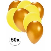 Shoppartners 50x ballonnen goud en geel Multi