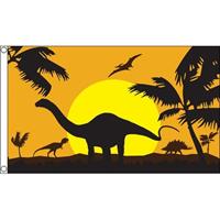 Dinosauriers/Dino thema vlag 90 x 150 cm Multi