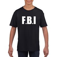 Shoppartners FBI tekst t-shirt zwart kinderen (134-140) Zwart