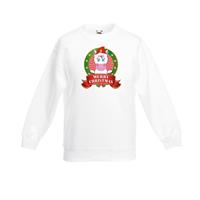 Shoppartners Witte Kerst sweater kinderen met een eenhoorn (122/128) Multi