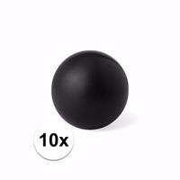 10 zwarte anti stressballetjes 6 cm Zwart