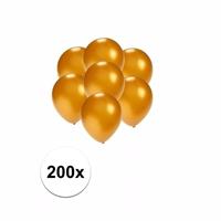 Shoppartners Kleine ballonnen goud metallic 200 stuks Goudkleurig
