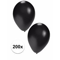 Shoppartners Zwarte ballonnen 200 stuks Zwart