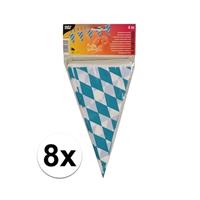 Oktoberfest - 8x stuks Vlaggenlijnen Oktoberfest Bayern 4 meter Multi