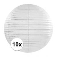10x Luxe witte bol lampionnen van 35 cm Wit