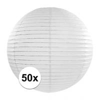 50x Luxe witte bol lampionnen van 35 cm Wit