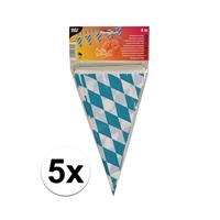 Oktoberfest - 5x stuks Vlaggenlijnen Oktoberfest Bayern 4 meter Multi