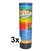 3x Party popper confetti 15 cm Multi