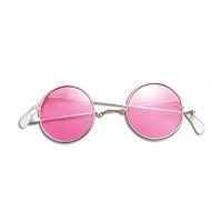 Hippie verkleed bril roze Roze