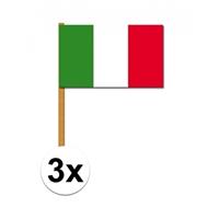 3x stuks luxe zwaaivlag Italie Multi