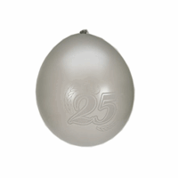 24x Ballonnen zilver 25 jaar thema Zilver