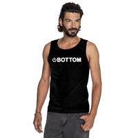 Shoppartners Gay singlet shirt/ tanktop power bottom zwart heren Zwart