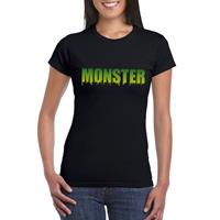 Shoppartners Halloween - Halloween monster tekst t-shirt zwart dames Zwart
