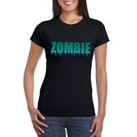 Shoppartners Halloween - Halloween zombie tekst t-shirt zwart dames Zwart