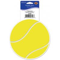 Tennisbal vinyl decoratie sticker 13 cm Multi