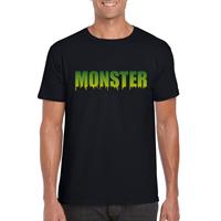 Shoppartners Halloween - Halloween monster tekst t-shirt zwart heren Zwart