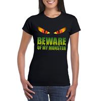 Shoppartners Halloween - Beware of my monster Halloween t-shirt zwart dames Zwart