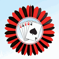 Decoratie waaier casino kaarten Multi