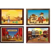 Fun & Feest party gadgets Vier decoratie posters Western thema Multi