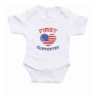 Shoppartners First Amerika supporter rompertje baby Wit