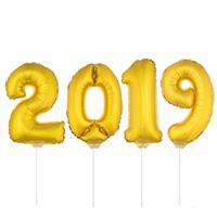 Shoppartners Gouden 2019 ballonnen voor Oud en Nieuw Goudkleurig