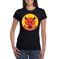 Shoppartners Halloween - Halloween rode duivel t-shirt zwart dames Zwart