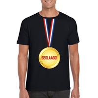 Shoppartners Geslaagd medaille t-shirt zwart heren Zwart