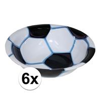 6x Voetbal bakje van plastic Multi