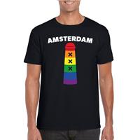 Shoppartners Gay Pride Amsterdammertje shirt zwart heren Zwart