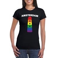 Shoppartners Gay Pride Amsterdammertje shirt zwart dames Zwart