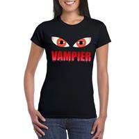Shoppartners Halloween - Halloween vampier ogen t-shirt zwart dames Zwart