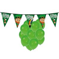 Shoppartners St. Patricks Day feestartikelen met ballonnen en slinger Groen