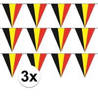 3x Belgie vlaggenlijn / slinger 5 meter Multi