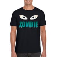Shoppartners Halloween - Halloween zombie ogen t-shirt zwart heren Zwart