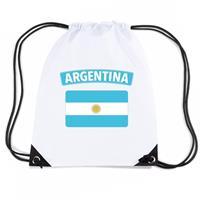 Shoppartners Argentinie nylon rugzak wit met Argentijnse vlag Wit