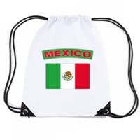 Shoppartners Mexico nylon rugzak wit met Mexicaanse vlag Wit